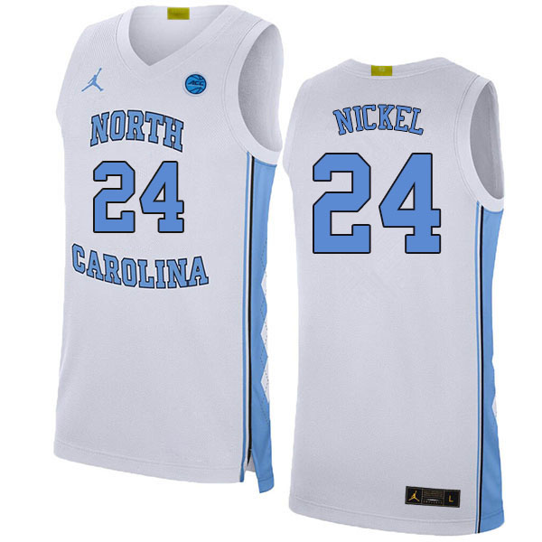 Men #24 Tyler Nickel North Carolina Tar Heels College Basketball Jerseys Sale-White - Click Image to Close